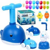 Balloon Racers Children’s Science Toy, Balloon Dolphin Launcher & Powered Car Toy Set Aerodynamic Cars Racers Party Supplies Preschool Educational Science Stem Toys with Manual Balloon Pump for Kids Boys Girls.