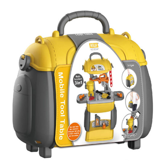 Pretend Mobile Tool Kit Playset with Portable Suitcase Design 3 in 1 Multi Function Tool Kit Set for Kids Girls Boys