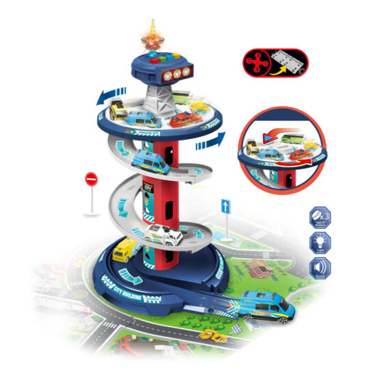 Track Garage City Slot Toys Multi Layer Kids Parking Lot Set