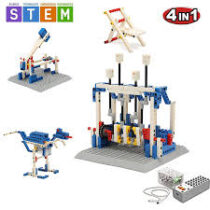 4 in 1 Power Machinery Beam Pumping Unit Building Set Education Toy 296 Pieces Storage Box multicolored