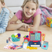 Cash Register Toys Set with Calculator Scanner Pretend Playset Toys.