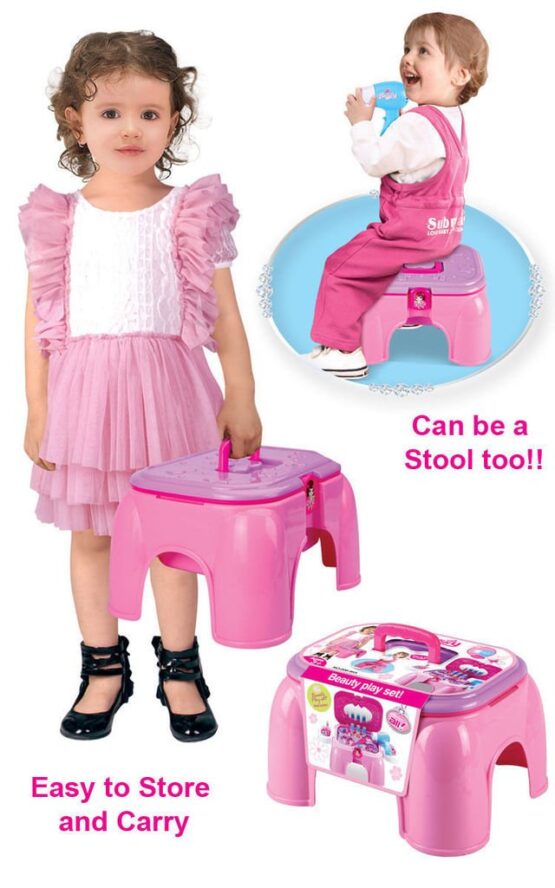 2 in 1 Beauty Play Set & Chair for Your Little Princess – Pink