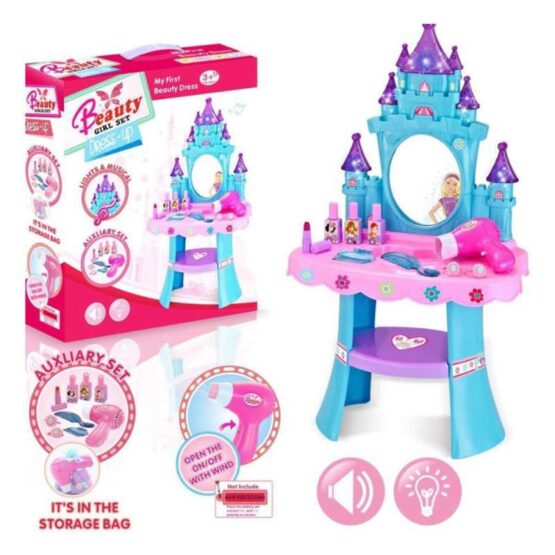Pretend Play Lovely Castle Dressing Table Set With Accessory For Girls
