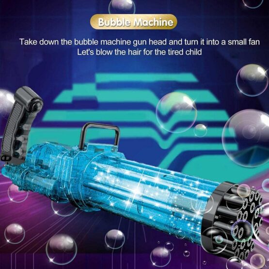 Bubble Machine Automatic Bubble Gun Bubble Blower Toy with 21 Hole