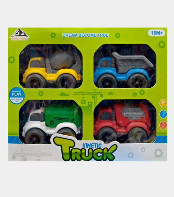 Kinetic Truck Cartoon Friction Trucks Set For Kids