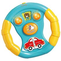 Pretend Play Portable Musical Steering Wheel Interactive Driving Learning Toy With Flash Light And Sound