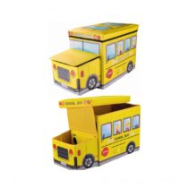 Kids School Bus Storage Box, Bus Shape Storage Box for Kids Toys (Yellow)