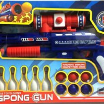 Ping Pong Ball Mini Machine Gun Toys for Kids with 6 Pieces Bowling and 6 Pieces Ping Pong Game Set for Kids