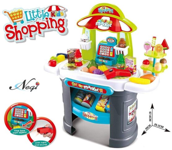 Luxury Supermarket Grocery Store Realistic Playset With Working Scanner For Small Kids Shopping And Super Market Food Stall Cash Register Kids