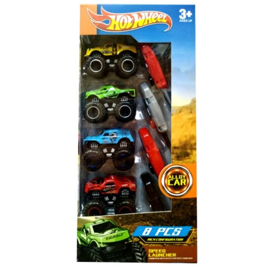 Pack of 4 Monster Trucks Toy-1:64 Scale Set For Kids