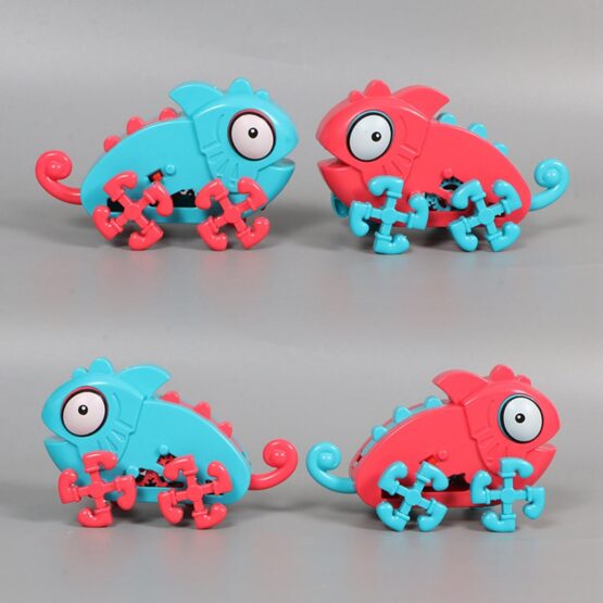 DIY Assembled Chameleon Toys Electric Chameleon Model Crawling Toys For Kids Girls & Boys ( Pink / Blue)
