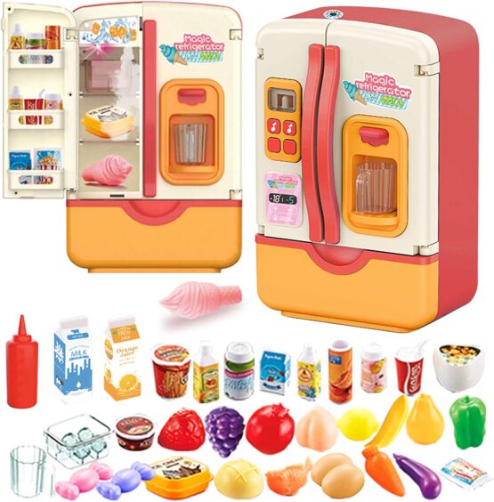 Pretend Play Fridge Touch Sensitive Magic Spray Refrigerator Educational Home Appliance Kids Toy