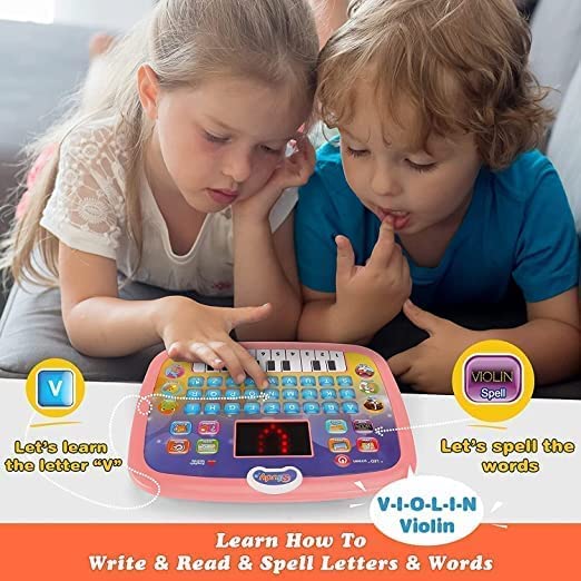 Educational Learning Kids Laptop Computer Plus Piano with led Screen Music Fun Toy Activities for Kids Toddlers 1 to 6 + Year Old Alphabet Words Sound A B C 1 2 3