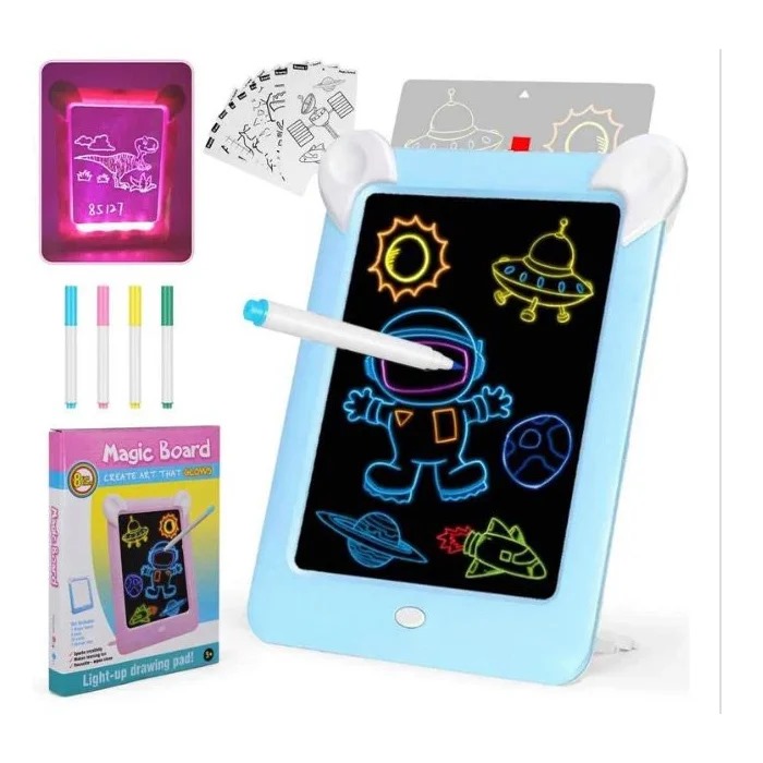 Glow Drawing Board for Kids,Portable Writing Tablet Light Up Drawing Pad,Magic Drawing Doodle Board for Kids Glow Draw Sketch Art Educational Toys and Gifts