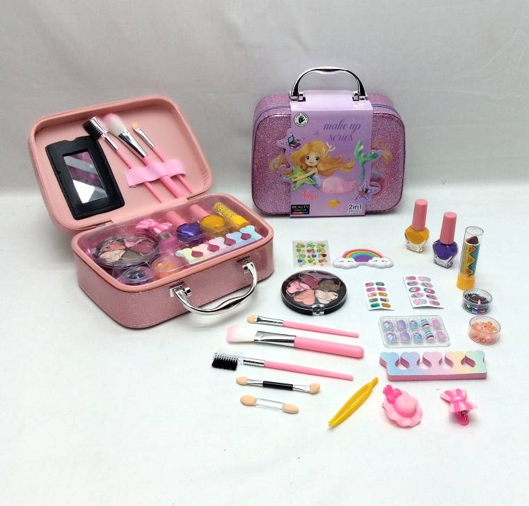 Realistic 2 in 1 Jewelry-Beauty Makeup Bag Set For Girls